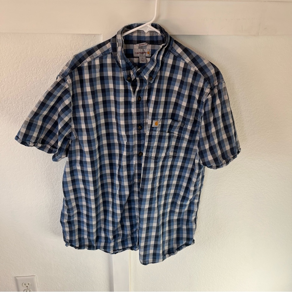 Carhartt Men's XL Plaid Button-down Shirt.